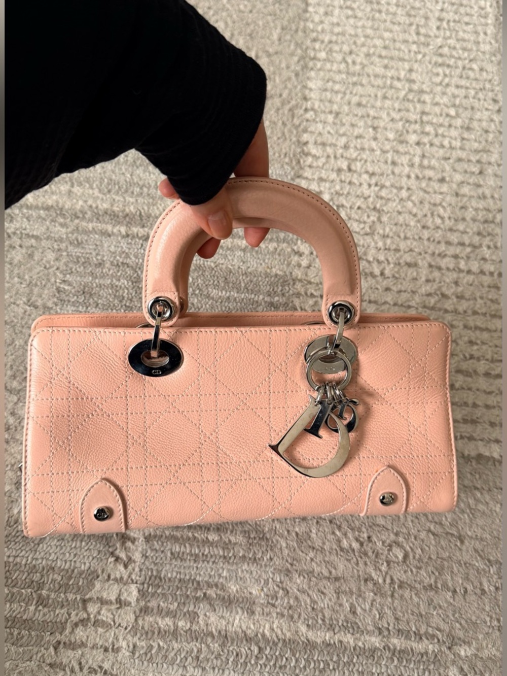 Vintage Original DIOR Lady D-Joy Pink Leather Handbag - Picture 4 of 13
